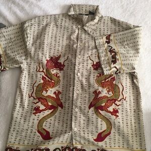 Dragon Print Beige Shirt
